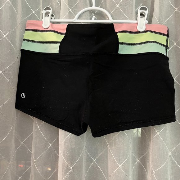 black lululemon shorts size 10 - Picture 2 of 2